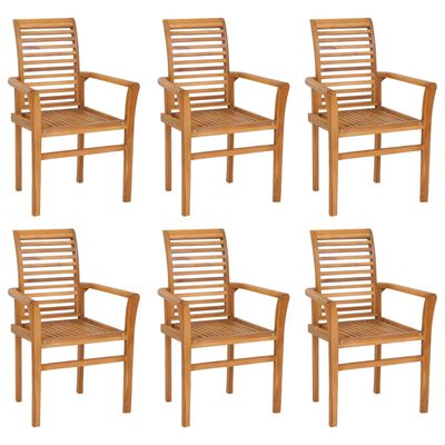 vidaXL 7 Piece Patio Dining Set Solid Teak Wood