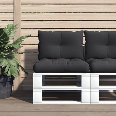 vidaXL Pallet Cushions 2 pcs Black Fabric