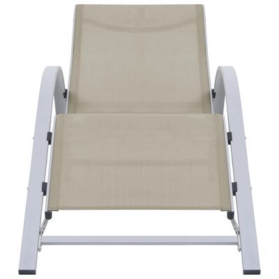 vidaXL Sun Loungers 2 pcs with Table Aluminum Cream