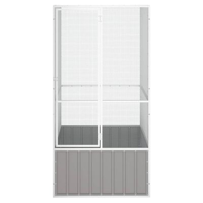 vidaXL Bird Cage Gray 43.7"x42.1"x83.3" Galvanized Steel