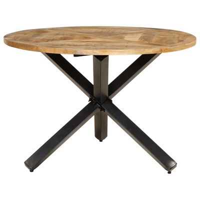 vidaXL Dining Table Ø43.3"x29.5" Solid Wood Rough Mango