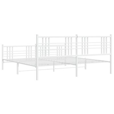 vidaXL Metal Bed Frame without Mattress with Footboard White 76"x79.9"