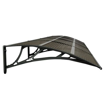 vidaXL Door Canopy Black 137.8"x29.5" Polycarbonate