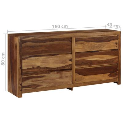 vidaXL Drawer Cabinet Solid Sheesham Wood 63"x15.7"x31.5"