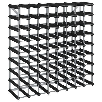 vidaXL Wine Rack for 72 Bottles Black Solid Pine Wood