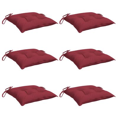 vidaXL Chair Cushions 6 pcs Wine Red 15.7"x15.7"x2.8" Oxford Fabric