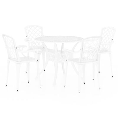 vidaXL 5 Piece Bistro Set Cast Aluminum White