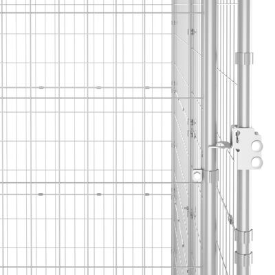 vidaXL Outdoor Dog Kennel Galvanized Steel with Roof 286.5 ft²