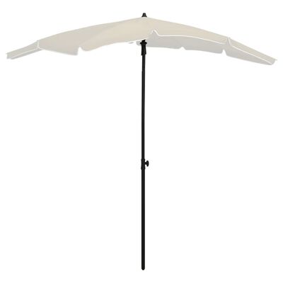 vidaXL Garden Parasol with Pole 78.7"x51.2" Sand