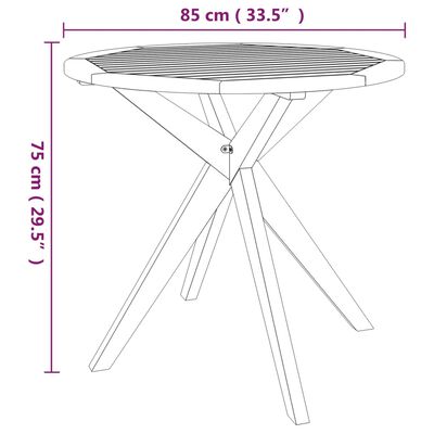 vidaXL 3 Piece Patio Dining Set Solid Wood Acacia