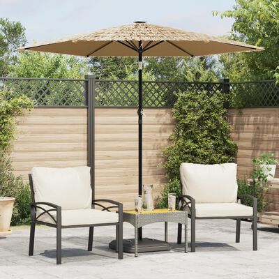 vidaXL Garden Parasol with Steel Pole Brown 87.8"x87.8"x83.9"