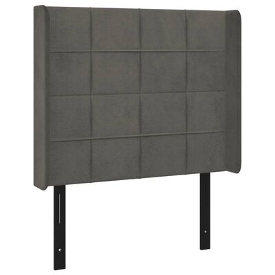 vidaXL LED Headboard Dark Gray 40.6"x6.3"x46.5"/50.4" Velvet