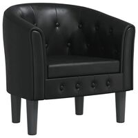 vidaXL Tub Chair Black Faux Leather