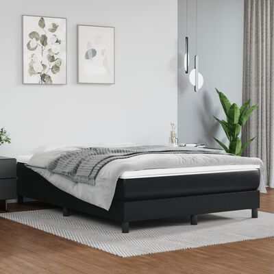 vidaXL Bed Frame Black 53.9"x74.8" Full Faux Leather