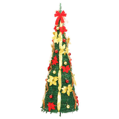 vidaXL Artificial Christmas Tree Pop-up 150 LEDs Green 70.9"