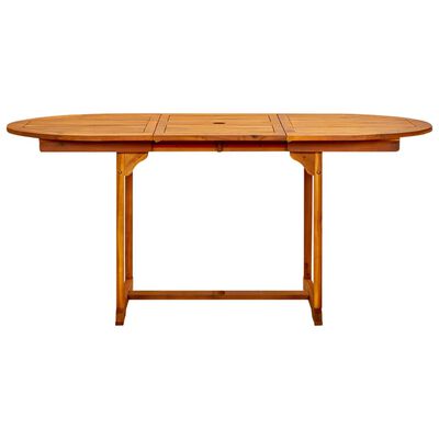 vidaXL Garden Dining Table (47.2"-66.9")x31.5"x29.5" Solid Acacia Wood