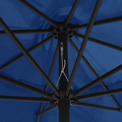 vidaXL Garden Parasol with Metal Pole 153.5" Azure Blue