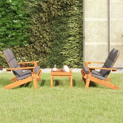 vidaXL 3 Piece Adirondack Patio Lounge Set Solid Wood Acacia