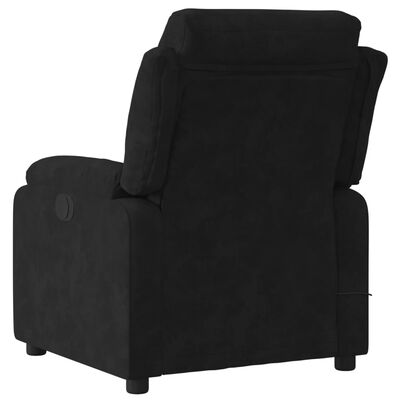 vidaXL Massage Recliner Chair Black Velvet