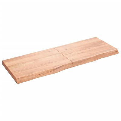 vidaXL Wall Shelf Light Brown 55.1"x19.7"x(0.8"-2.4") Treated Solid Wood Oak