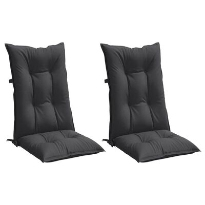 vidaXL Highback Chair Cushions 2 pcs Melange Anthracite 47.2"x19.7"x2.8" Fabric