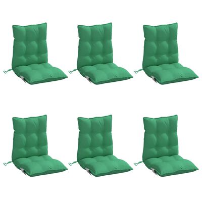 vidaXL Lowback Chair Cushions 6 pcs Green Oxford Fabric