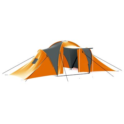 leven Spreekwoord Nieuwheid vidaXL Camping Tent 9 Persons Fabric Gray and Orange | vidaXL.com