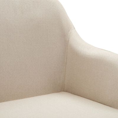 vidaXL Swivel Office Chair Cream Fabric