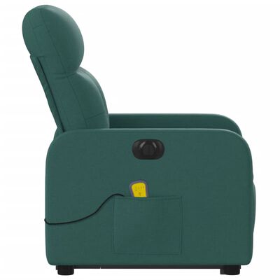 vidaXL Electric Stand up Massage Recliner Chair Dark Green Fabric