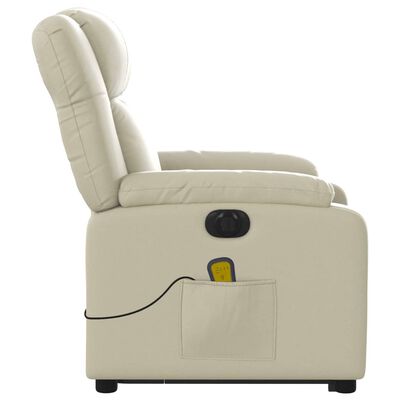 vidaXL Electric Stand up Massage Recliner Chair Cream Faux Leather