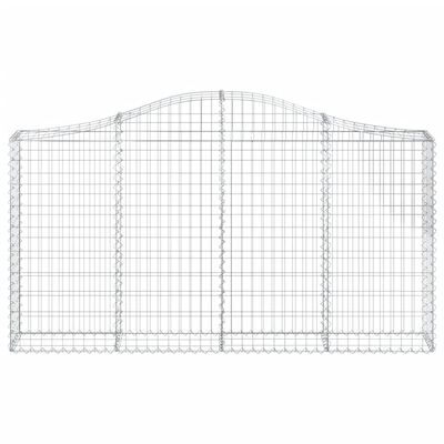 vidaXL Arched Gabion Baskets 7 pcs 78.7"x11.8"x39.4"/47.2" Galvanized Iron