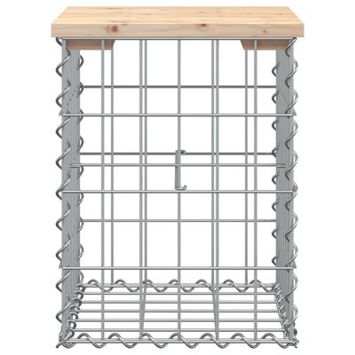 vidaXL Patio Bench Gabion Design 13"x12.2"x16.5" Solid Wood Pine