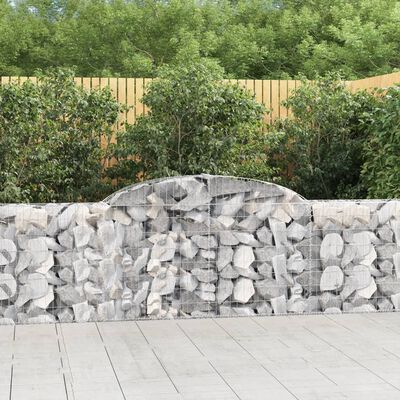 vidaXL Arched Gabion Baskets 9 pcs 118.1"x11.8"x31.5"/39.4" Galvanized Iron