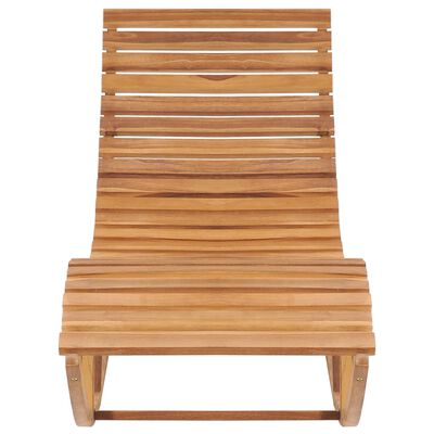 vidaXL Rocking Sun Lounger with Cushion Solid Teak Wood