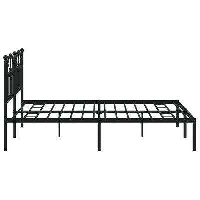 vidaXL Metal Bed Frame without Mattress with Headboard Black 72"x83.9"