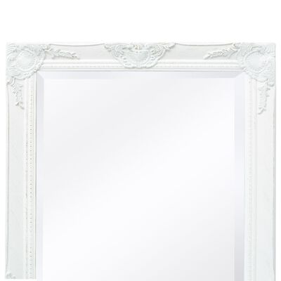 vidaXL Wall Mirror Baroque Style 47.2"x23.6" White