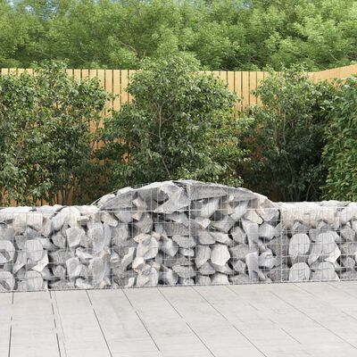 vidaXL Arched Gabion Baskets 4 pcs 118.1"x19.7"x23.6"/31.5" Galvanized Iron