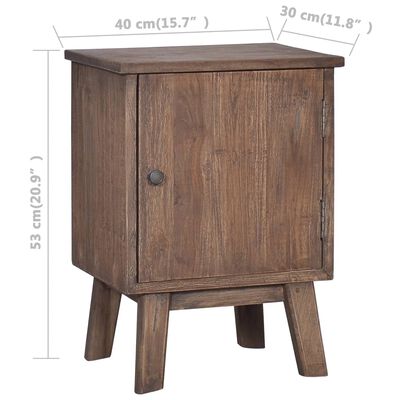 vidaXL Bedside Cabinet 15.7"x11.8"x20.9" Solid Teak Wood