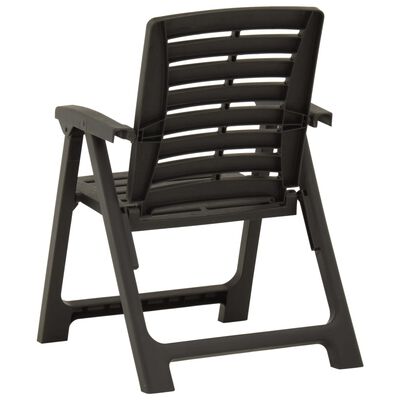 vidaXL Patio Chairs 2 pcs Plastic Anthracite