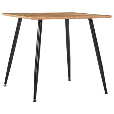 vidaXL Dining Table Oak and Black 31.7"x31.7"x28.7" MDF