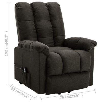 vidaXL Power Lift Recliner Brown Fabric