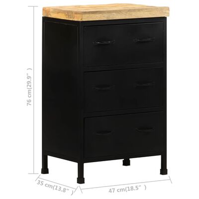 vidaXL Sideboard 18.5"x13.8"x29.9" Rough Mango Wood