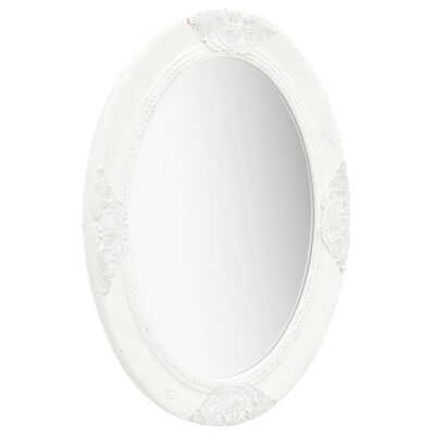 vidaXL Wall Mirror Baroque Style 19.7"x27.6" White