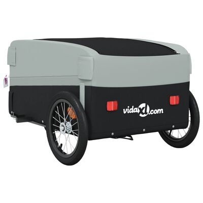 vidaXL Bike Trailer Black and Gray 99.2 lb Iron