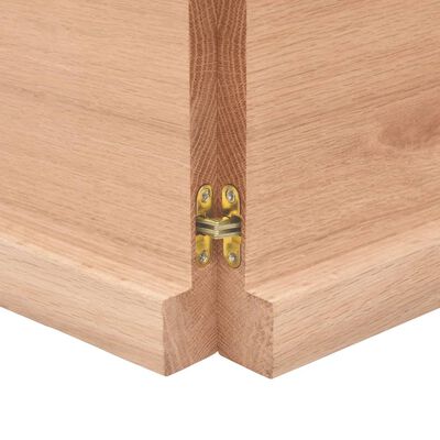 vidaXL Table Top Light Brown 63"x15.7"x(0.8"-1.6") Treated Solid Wood Oak