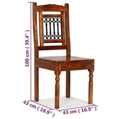 vidaXL Dining Chairs 6 pcs Solid Wood Classic