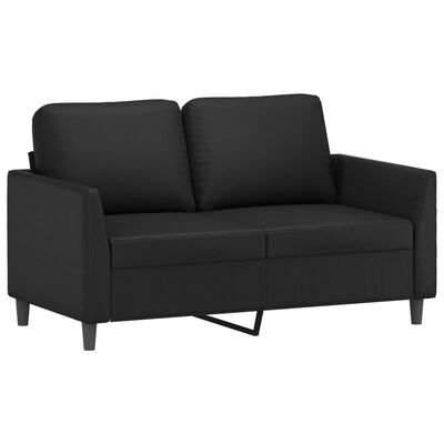 vidaXL 3 Piece Sofa Set with Cushions Black Faux Leather