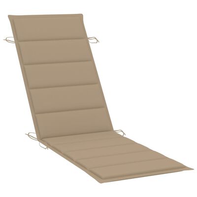 vidaXL Patio Sun Lounger with Table and Cushion Solid Acacia Wood