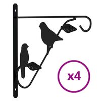 vidaXL Hanging Basket Brackets 4 pcs Black Steel