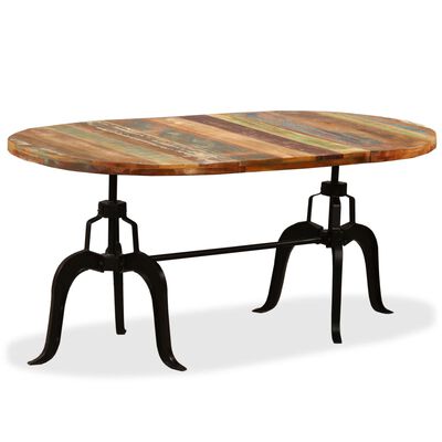 vidaXL Dining Table Solid Reclaimed Wood and Steel 70.9"